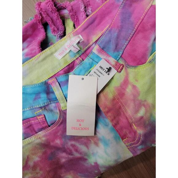 HOT & DELICIOUS   Rainbow  Size Blue Multi Destroyed Jeans NWT #Z - Picture 6 of 10